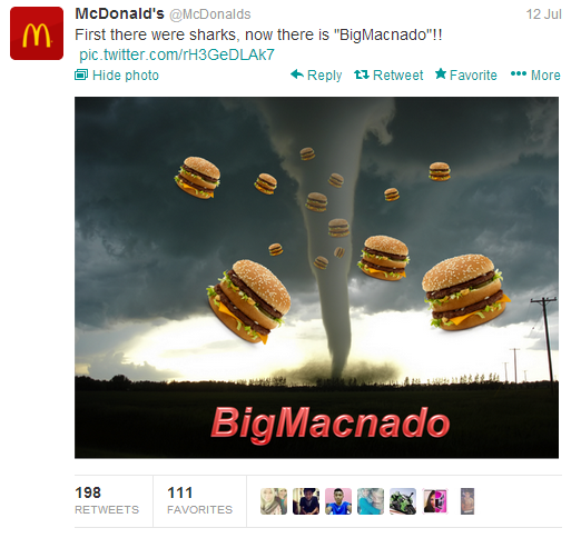 McDonald's bigmacnado product tweet