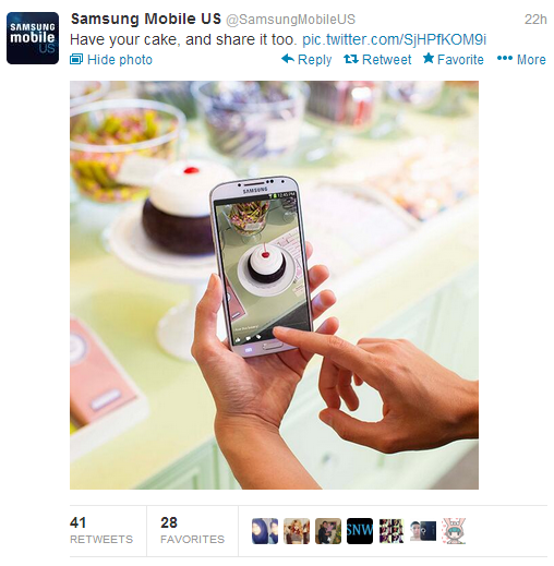 Samsung - Advice on How to Use Your Product Tweet Example