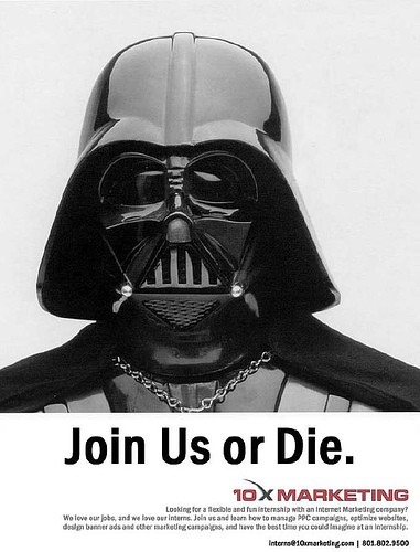 Join us or Die Recruitment Ad