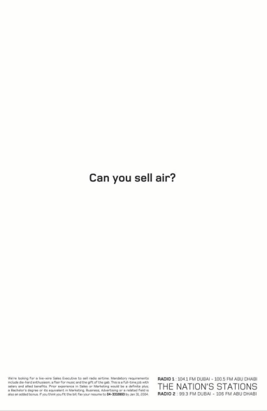 Can you sell air?