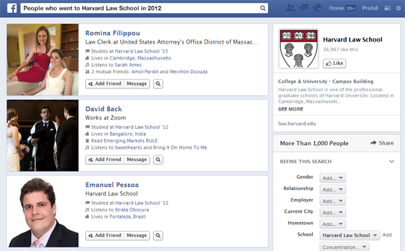 Search Query: People who went to Harvard Law School in 2012