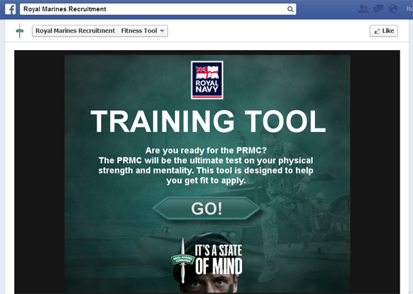 British Royal Marines Fitness Tool on Facebook